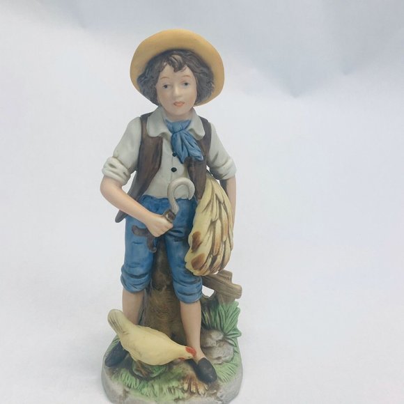 Vintage Homco Home Interior 8" Boy Doing Chores - Picture 1 of 10